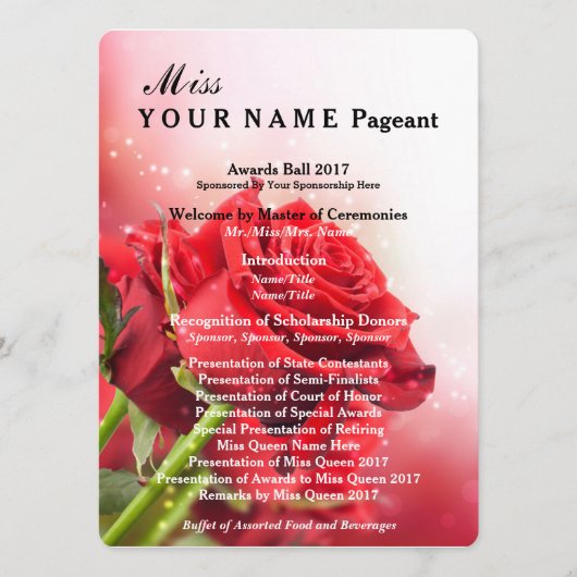 アメリカ恋しく思レッド・ローズ賞選手権賞球技部 プログラム (正面)