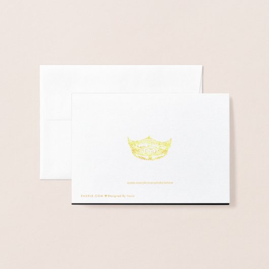 アメリカ恋しく思名座席表金ゴールド箔付きクラウン 箔カード (裏面封筒付き)