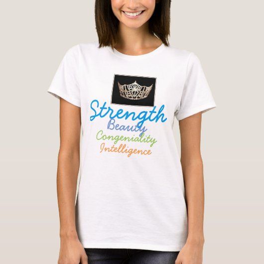 アメリカ恋しく思型ページェント王冠トップ美徳 Tシャツ (正面)