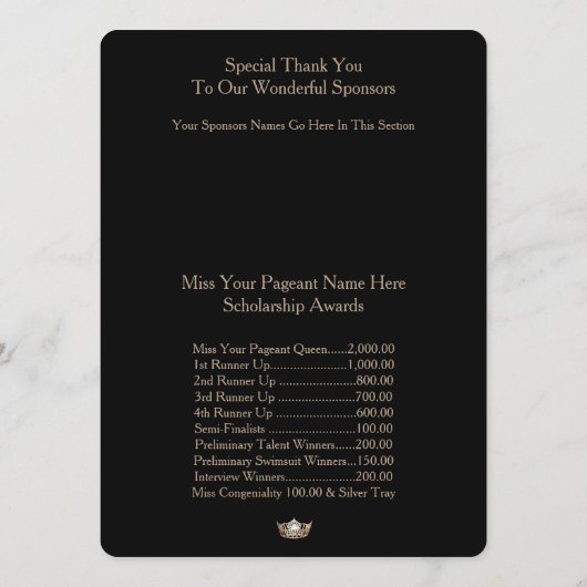 アメリカ恋しく思金ゴールドクラウン2賞ボールプログラムカード プログラム (裏面)