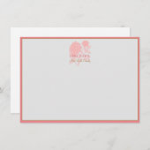 アメリカ恋しく思USAページアカスタムントNote Card-Coral ノートカード (正面/裏面)