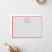 アメリカ恋しく思USAページアカスタムントNote Card-Coral ノートカード (正面/裏面インサイチュ)