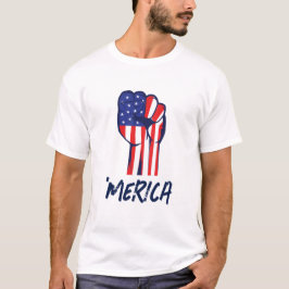 アメリカ愛の象徴、拳が語る愛国心 | USAプライドグラフィック Tシャツ
