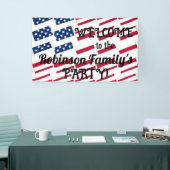 アメリカ愛国アメリカ国旗タイルカリグラフィテキスト 横断幕 (トレードショー)