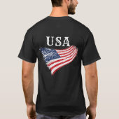 アメリカ愛国アメリカ国旗デザイン Tシャツ (裏面)