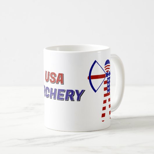 アメリカ愛国アーチェリー コーヒーマグカップ (正面右)