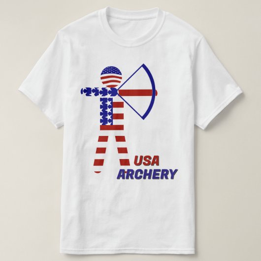 アメリカ愛国アーチェリー Tシャツ (デザイン正面)