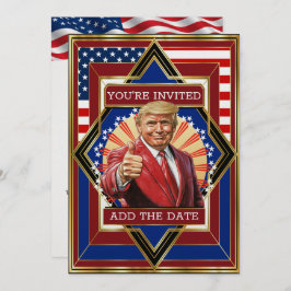 アメリカ愛国デコ 招待状