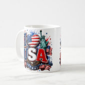 アメリカ愛国ハートサッカー マグ | アメリカ国旗 (正面左)