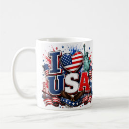 アメリカ愛国ハートサッカー マグ | アメリカ国旗