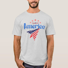 アメリカ愛国ハート柄スターユニセックスヘザー Tシャツ