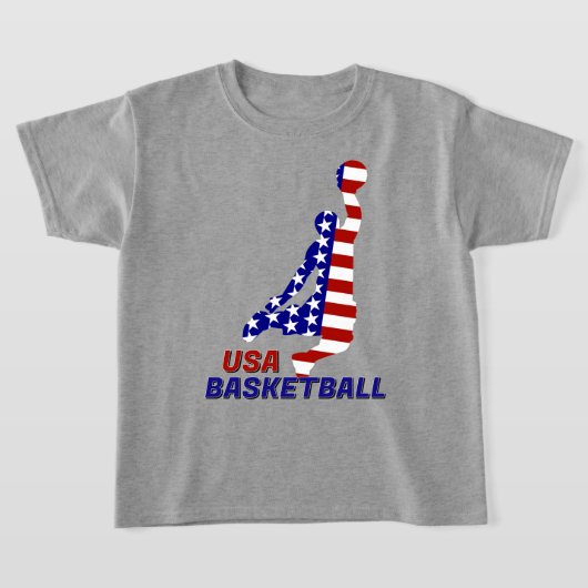 アメリカ愛国バスケットボール Tシャツ (レイダウン)