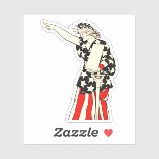 アメリカ愛国主義女性 シール (シート)