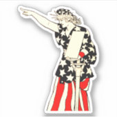 アメリカ愛国主義女性 シール (正面)