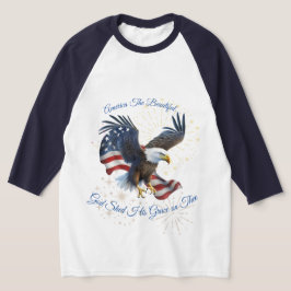 アメリカ愛国主義美しいシャツイーグル国旗 Tシャツ
