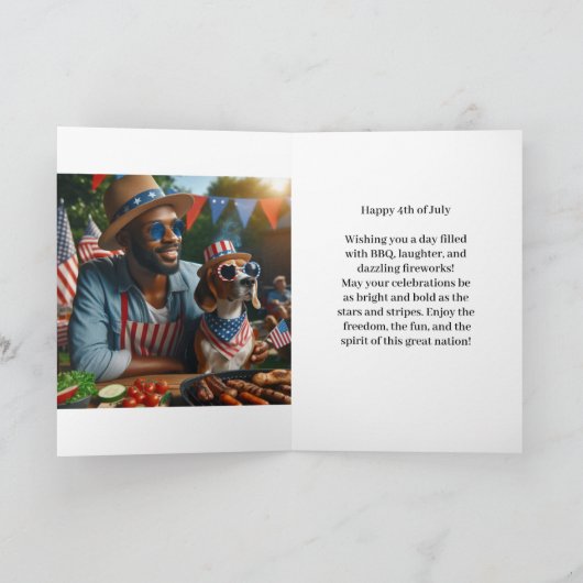 アメリカ愛国主義7月4日の独立記念日 シーズンカード (内部)