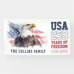 アメリカ愛国主義 250周年記念パーティー 横断幕