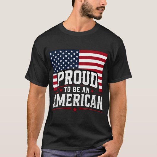 アメリカ愛国主義USAフラグTシャツ Tシャツ (正面)