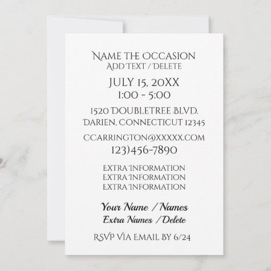 アメリカ愛国国旗とイーグル招待状 招待状 (裏面)