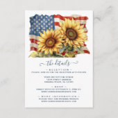 アメリカ愛国国旗のひまわり結婚の詳細 エンクロージャーカード (正面)