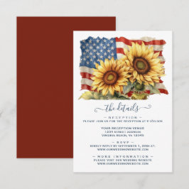 アメリカ愛国国旗のひまわり結婚の詳細 エンクロージャーカード
