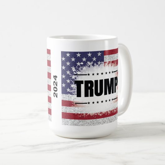 アメリカ愛国国旗のトランプ コーヒーマグカップ (正面右)