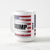 アメリカ愛国国旗のトランプ コーヒーマグカップ (正面左)