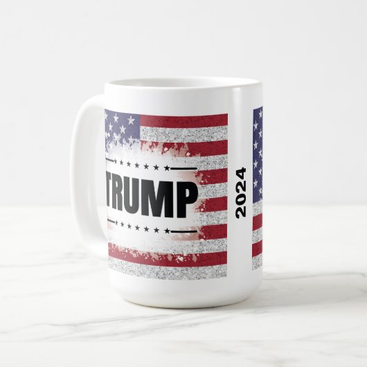 アメリカ愛国国旗のトランプ コーヒーマグカップ (正面左)