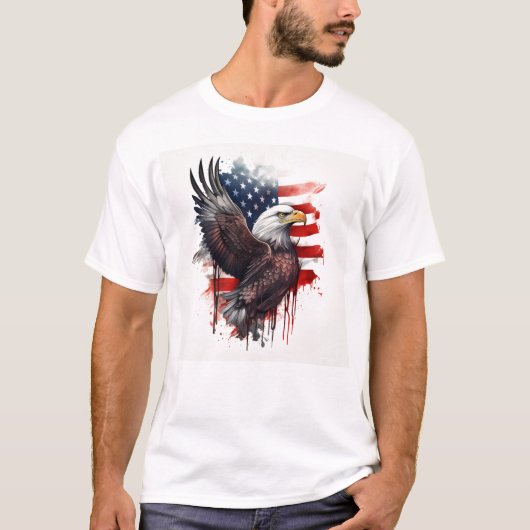 アメリカ愛国国旗のハゲ Tシャツ (正面)