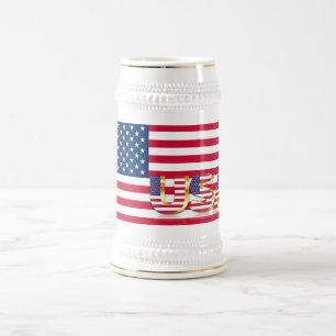 アメリカ愛国国旗のビアスタインUSA ビールジョッキ