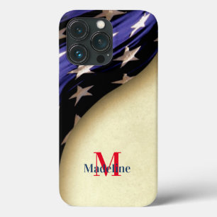 アメリカ愛国国旗のモノグラム iPhone 13 PROケース