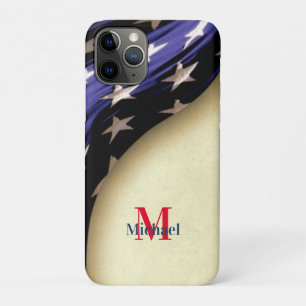 アメリカ愛国国旗のモノグラム iPhone 11 PROケース