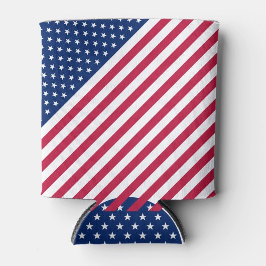 アメリカ愛国国旗の星とストライプクールアメリカ 缶クーラー (正面)