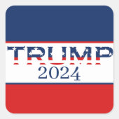 アメリカ愛国国旗ドナルド・トランプ2024 スクエアシール (正面)