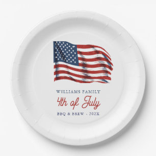 アメリカ愛国国旗7月4日ファミリー懇親会 ペーパープレート