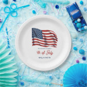 アメリカ愛国国旗7月4日ファミリー懇親会 ペーパープレート (パーティー)