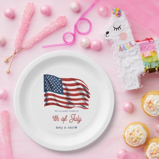 アメリカ愛国国旗7月4日ファミリー懇親会 ペーパープレート (パーティー)
