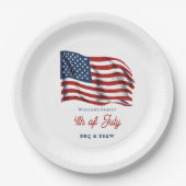 アメリカ愛国国旗7月4日ファミリー懇親会 ペーパープレート (正面)