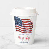 アメリカ愛国国旗7月4日ファミリー懇親会 紙コップ (正面)