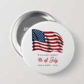 アメリカ愛国国旗7月4日ファミリー懇親会 缶バッジ (正面&裏面)