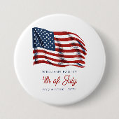 アメリカ愛国国旗7月4日ファミリー懇親会 缶バッジ (正面)