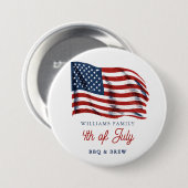 アメリカ愛国国旗7月4日ファミリー懇親会 缶バッジ (正面&裏面)