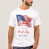 アメリカ愛国国旗7月4日ファミリー懇親会 Tシャツ (正面)