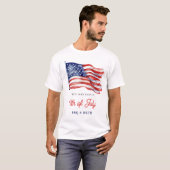 アメリカ愛国国旗7月4日ファミリー懇親会 Tシャツ (正面フル)