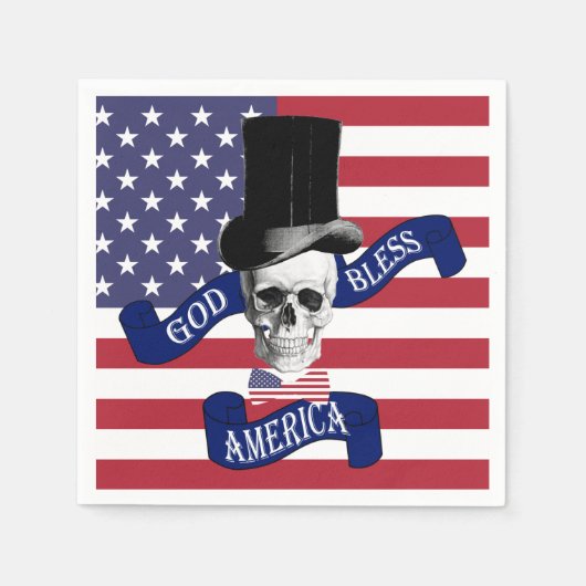 アメリカ愛国国旗 スタンダードカクテルナプキン (正面)