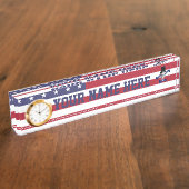 アメリカ愛国国旗 デスクネームプレート (側面)