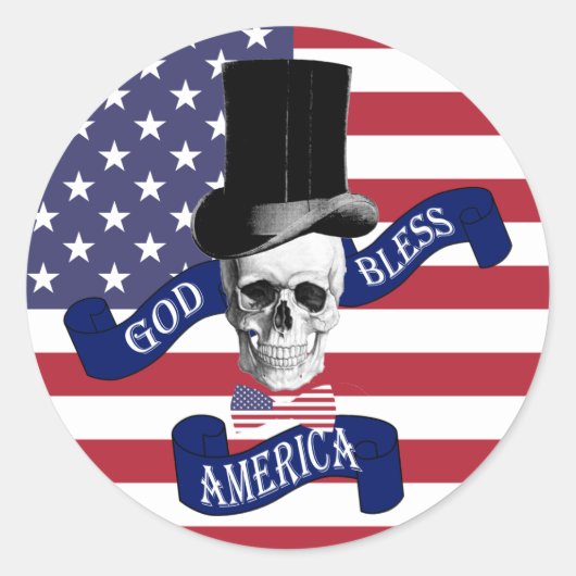 アメリカ愛国国旗 ラウンドシール (正面)