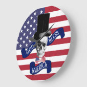 アメリカ愛国国旗 ラージ壁時計 (傾斜)