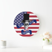 アメリカ愛国国旗 ラージ壁時計 (ホーム)