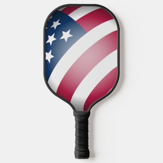 アメリカ愛国国旗、3Dグローブアート ピックルボールラケット (正面)